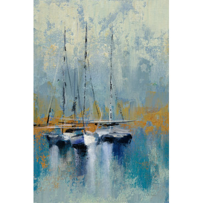 Boats In The Harbor III - Wrapped Canvas Painting