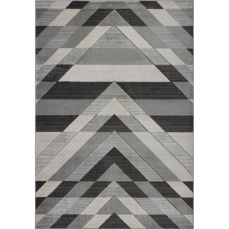 Tapis géométrique noir / gris Billie-Loren, l 7 pi 8 po x H 10 pi 5 po