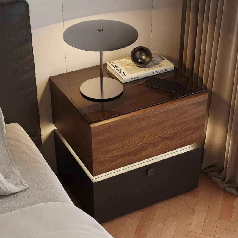 Smart Nightstand With Fingerprint Lock Bedside Table