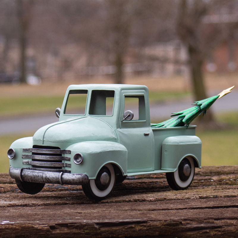 Petite camionnette en fer multi-saisonnière, Vert tendre