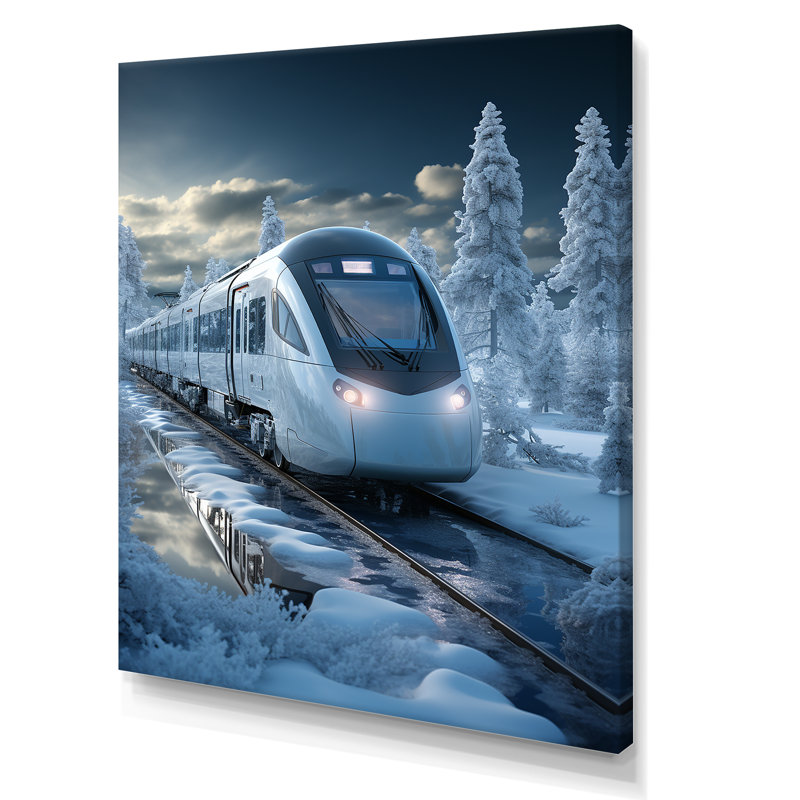 «Christmas Snow Train Journey I», Toile tendue, H 44 po x l 34 po x P 1,5 po