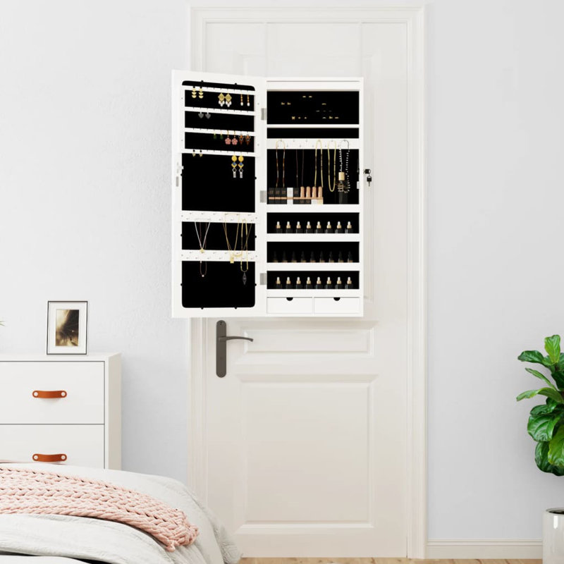 Mylesha Jewelry Armoire, 90cm H x 37.5cm W, White