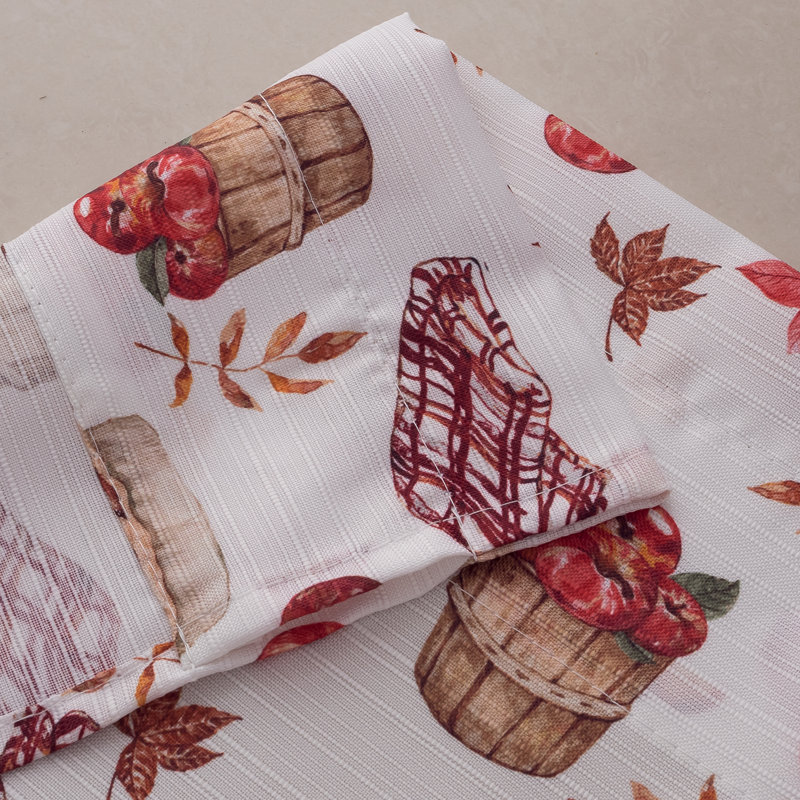 Igino Harvest Apple Textured Kitchen Curtain Set