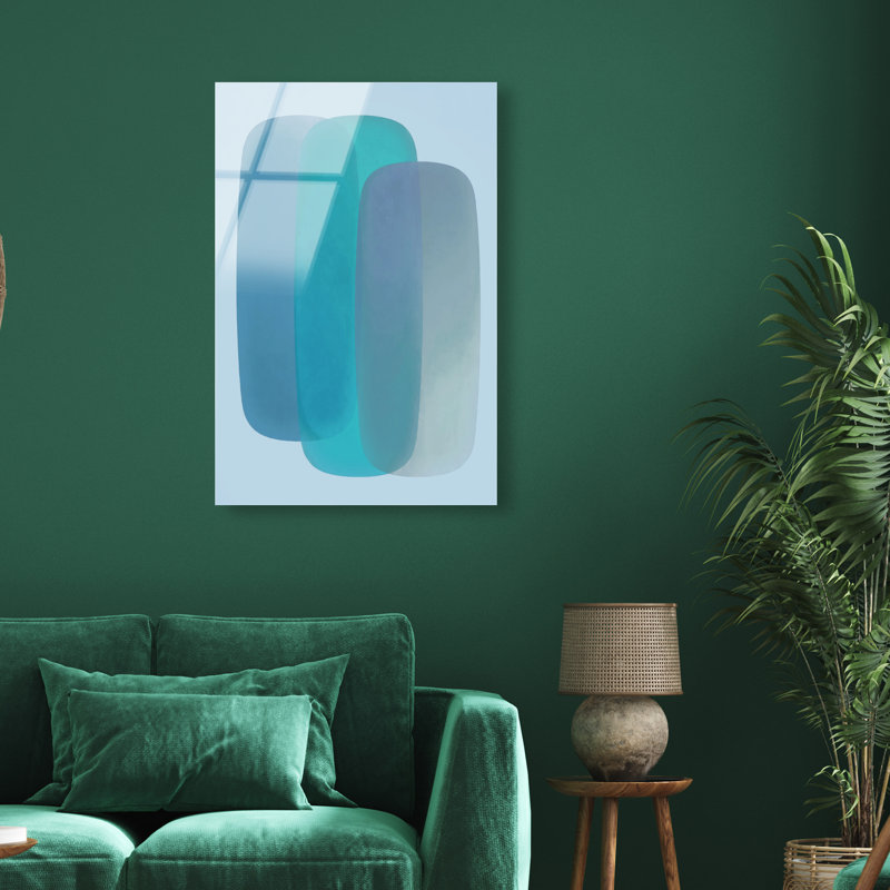 Teal Gradients Print by Oliver Gal, 15"H x 10"W, High-Gloss Acrylic Print