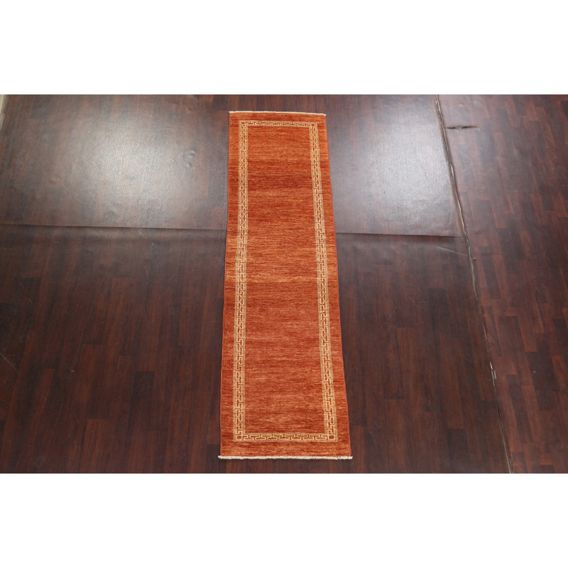 Tapis de couloir oriental en laine orange Karbe Gabbeh Kashkoli Karita