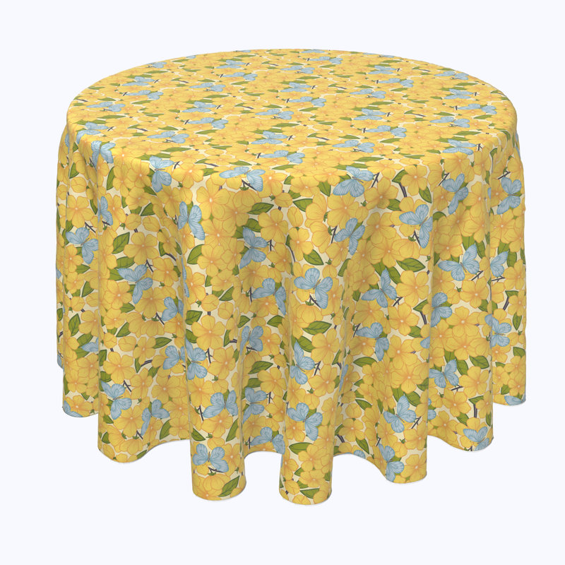 Zachary Floral Round Tablecloth, 114" x 114"