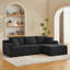 Canapé modulaire en L avec siège profond, sans assemblage requis, canapé-lit modulaire pour salon, chambre à coucher, appartement-129240537-129240539