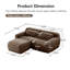 Canapés ergonomiques en forme de L, tissu chocolat moelleux, confort de chambre à coucher