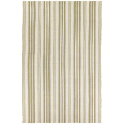 Tapis beige / vert en coton tissé à plat à la main Artique