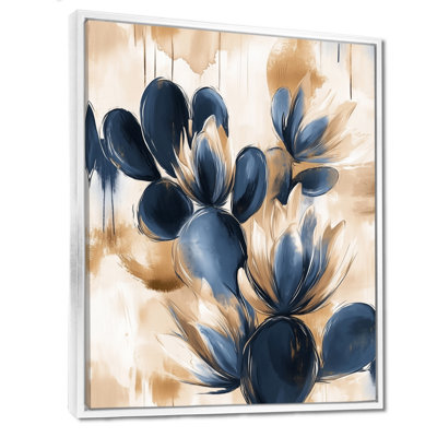 «Midnight Cyanorph Cactus III - Blue Desert», reproduction sur toile encadrée