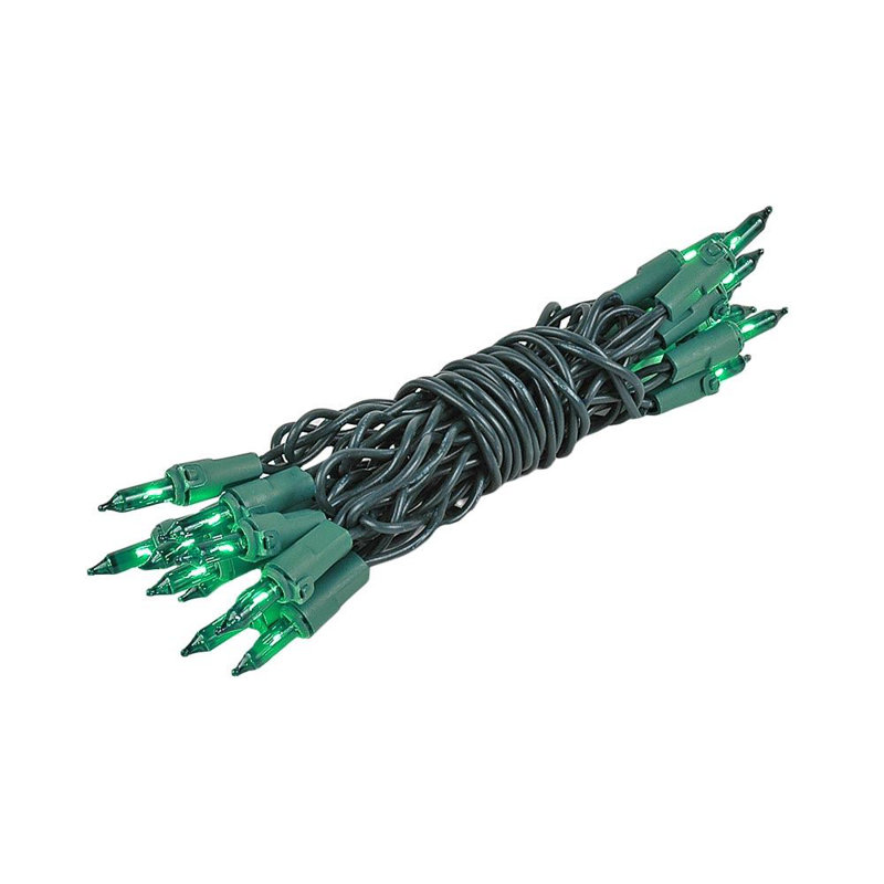 Mini-chaîne 20 ampoules pour l’extérieur 8,5' Pitman, vert, vert
