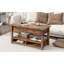 Table basse à plateau relevable moderne avec tablettes ouvertes-316499252