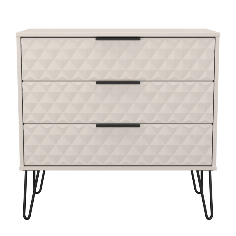 Talita 77 cm W Chest of 3 Drawers, Beige