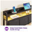Lit plateforme tapissier moderne avec rangement, tête de lit, station de charge USB et lumières DEL-1062720595-1062720592-1048332082