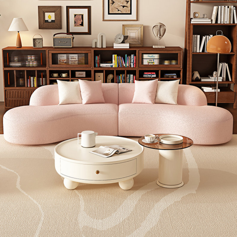Modern Cream Style Pink Living Room Sofa