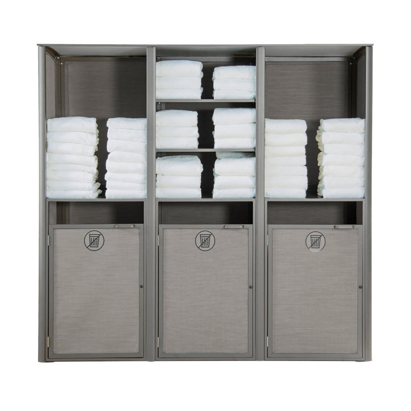 Porte-serviettes en aluminium Grosfillex Sunset, Gris uni / gris platine