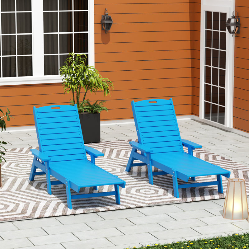 Chaise longue inclinable de 46,7 po Laguna, Bleu pacifique