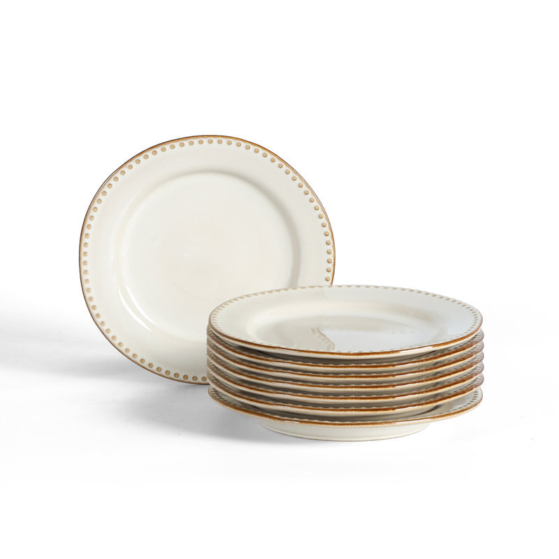 Ensemble d'assiettes à salade 8 pièces Stone Lain Comet, Crème, crème