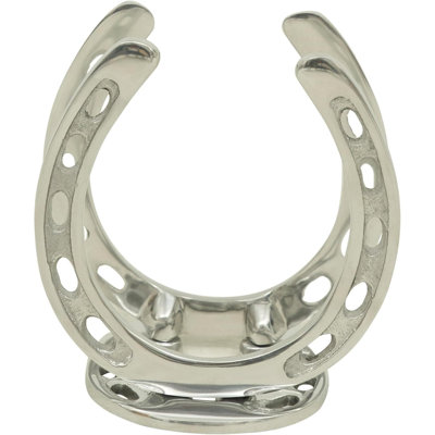 Horseshoe Napkin Holder For Equestrian And Western Decor, Durable Aluminum Table Accessory With Silver Finish For Rustic Dining And Kitchen Organization