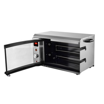 Four de comptoir vertical avec brochettes rotatives, idéal pour steak, poisson, agneau, rôtissoire électrique de 1 800 W, cuiseur à viande Kebab avec porte vitrée et ramasse-gouttes
