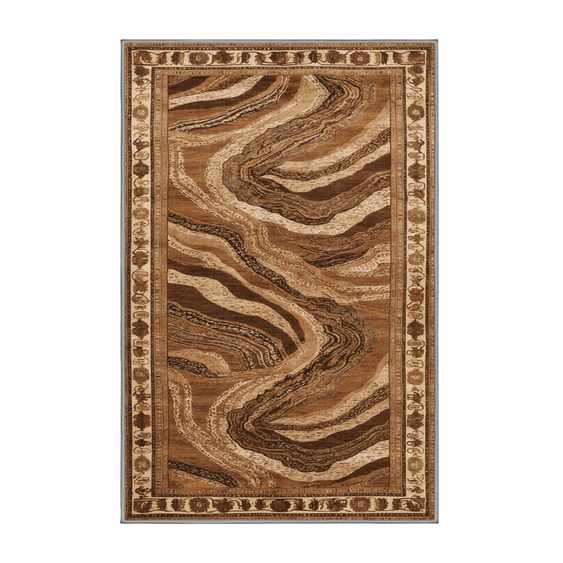 Machine Washable Persian Brown Area Rug, Rectangle 2' x 3'