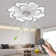 Acea 34.6" White Flower Ceiling Fan With Dimmable Light Modern LED Flush Mount Ceiling Fan Light Remote
