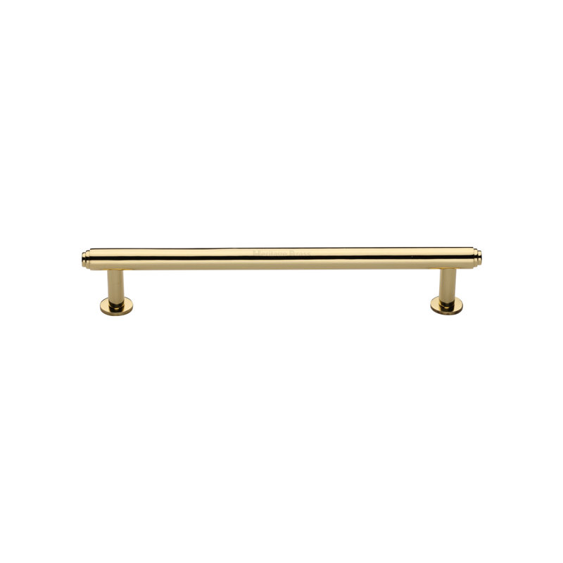 Heritage Brass Heritage Cabinet Pull Step Design with Rose, 12.8cm, Polished Brass
