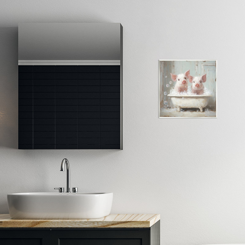 Plaque murale pour salle de bain «Piglet Bubble», design par Tina LeCour