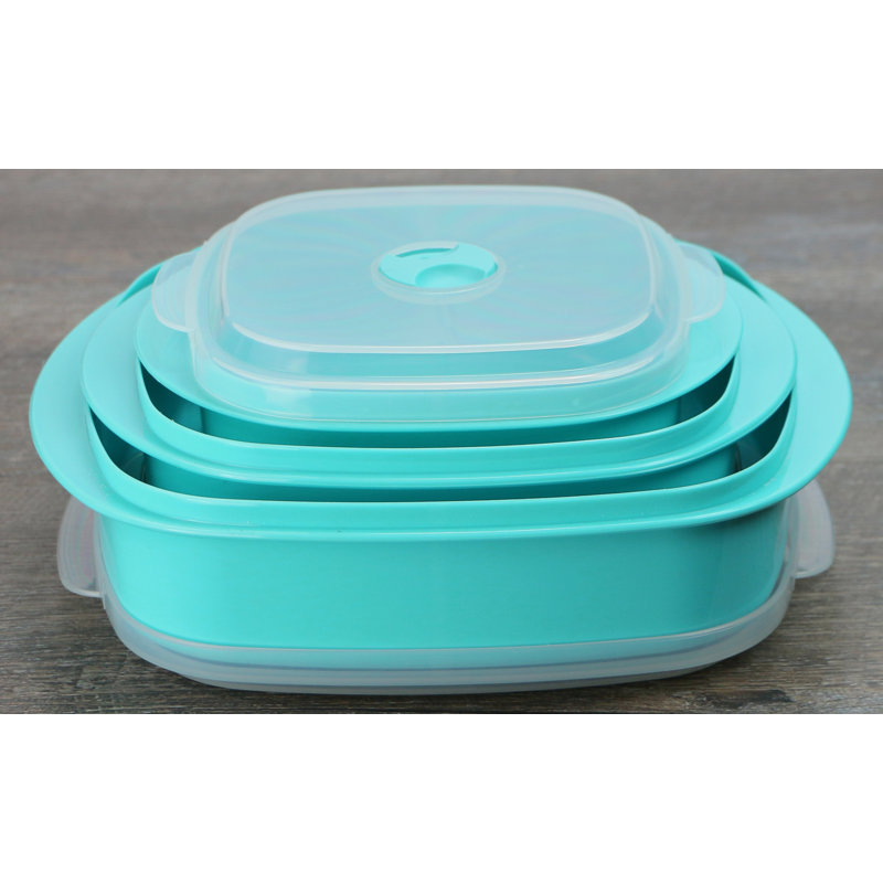 Ensemble de 3 contenants alimentaires Argelis, Turquoise