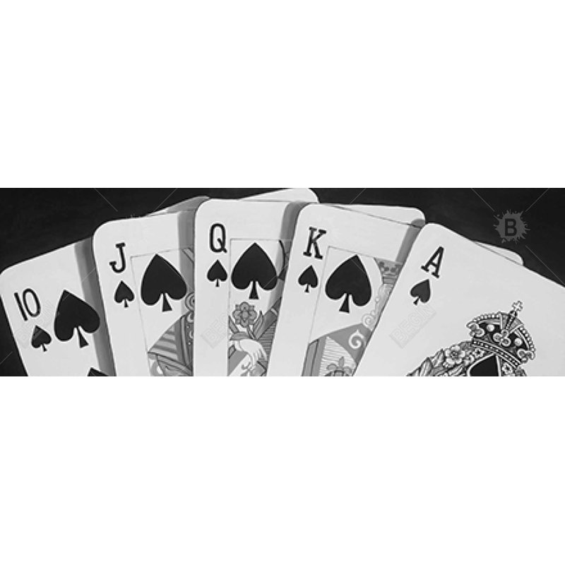 Toile de jeu de cartes noir et blanc | «Man Cave», art décoratif, H 48 po x l 16 po