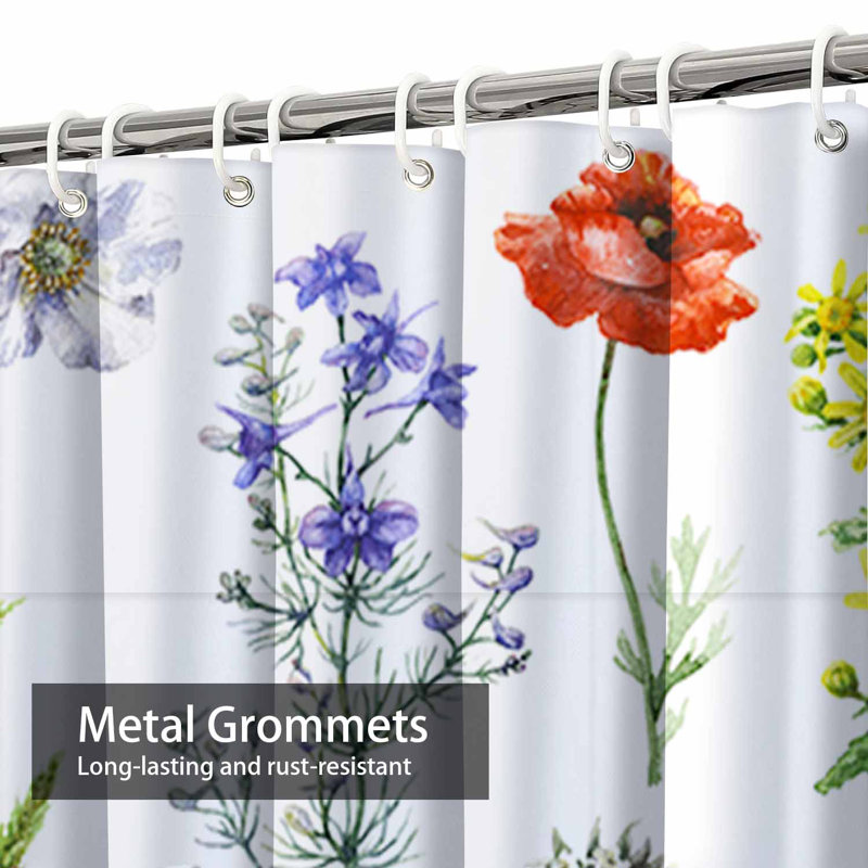 Rideau de douche imperméable avec 12 crochets, L 72 po x l 78 po