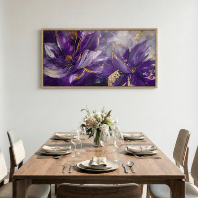«Mauve floral», reproduction d'art sur toile encadrée de 1 x 58 x 28 po