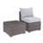 2-Piece All-Weather Outdoor Rattan Patio Furniture Set With  25.2 Inches Width Armless Sofa & Coffee Table,
