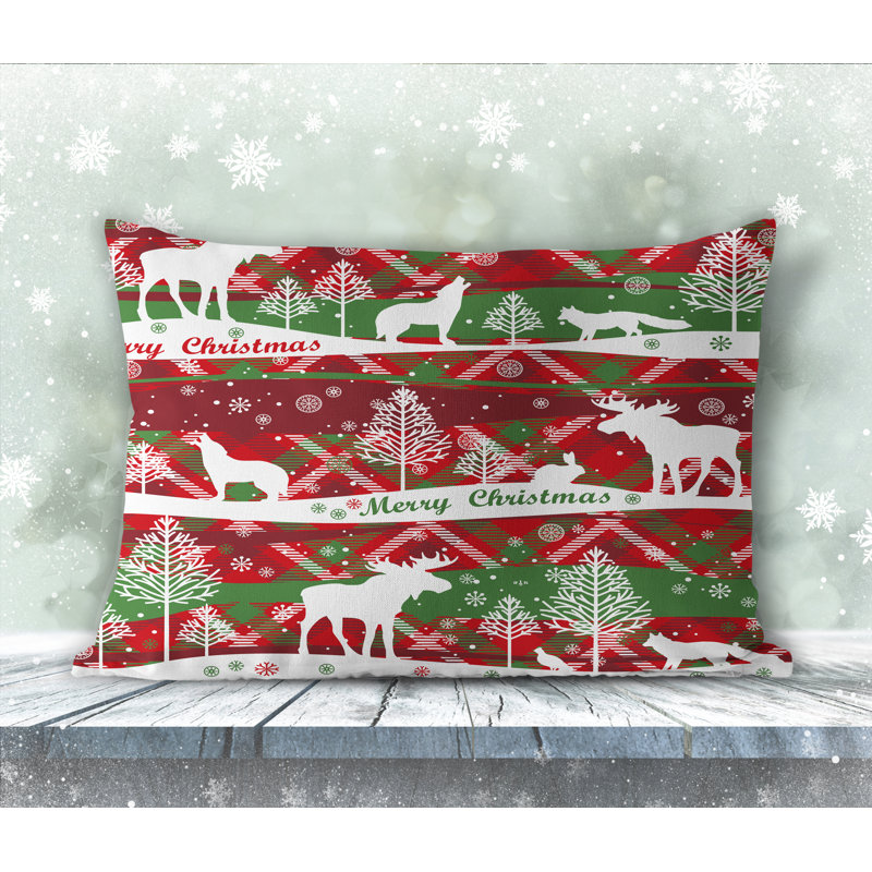 Coussin décoratif intérieur / extérieur Wild Xmas Wild Xmas, 12 po x 16 po, Rectangle