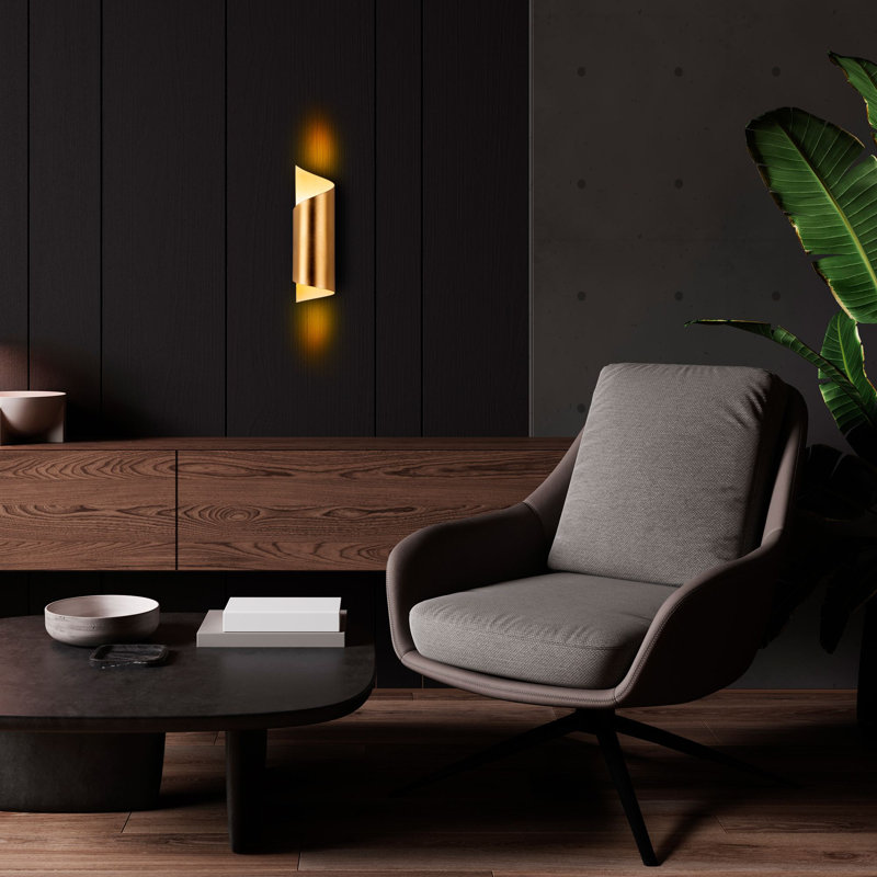 Elegant Gold Wall Lamp, Metal Body, 3.1 x 10.6 x 4.3 inches | Base Plate: 3.9 x 2.0 x 0.8 inches | G9 Socket, Max 8W (Bulb Not Included) | Stylish Lighting for Living Room, Bedroom, & Hallway, IP20 Rated