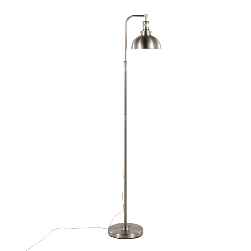 Lampe sur pied industrielle Emery en nickel