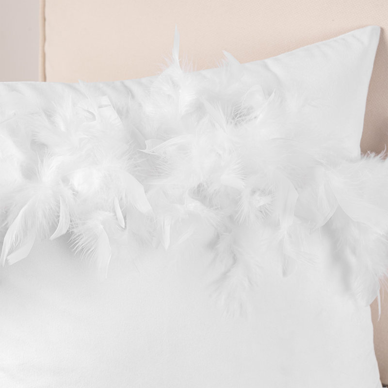 Coussin décoratif en plumes, H 18 po x l 18 po, Blanc véritable, Pillow Cover & Insert