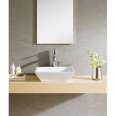 Modern Ceramic Square Vessel Bathroom Sink