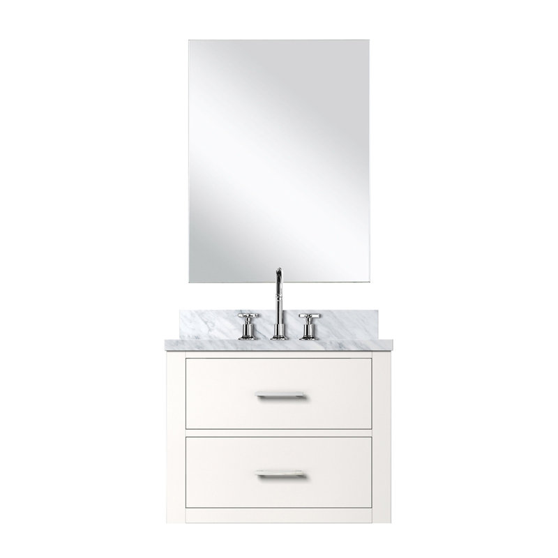 24 po L x P 18 po, meuble-lavabo blanc, comptoir en acrylique, robinet, ensemble de meuble-lavabo inclus, ensemble complet