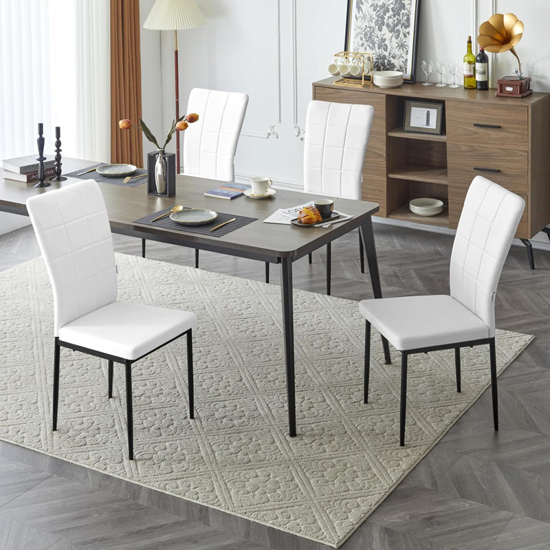 46cm H Upholstered Full Back Parsons Chair, White