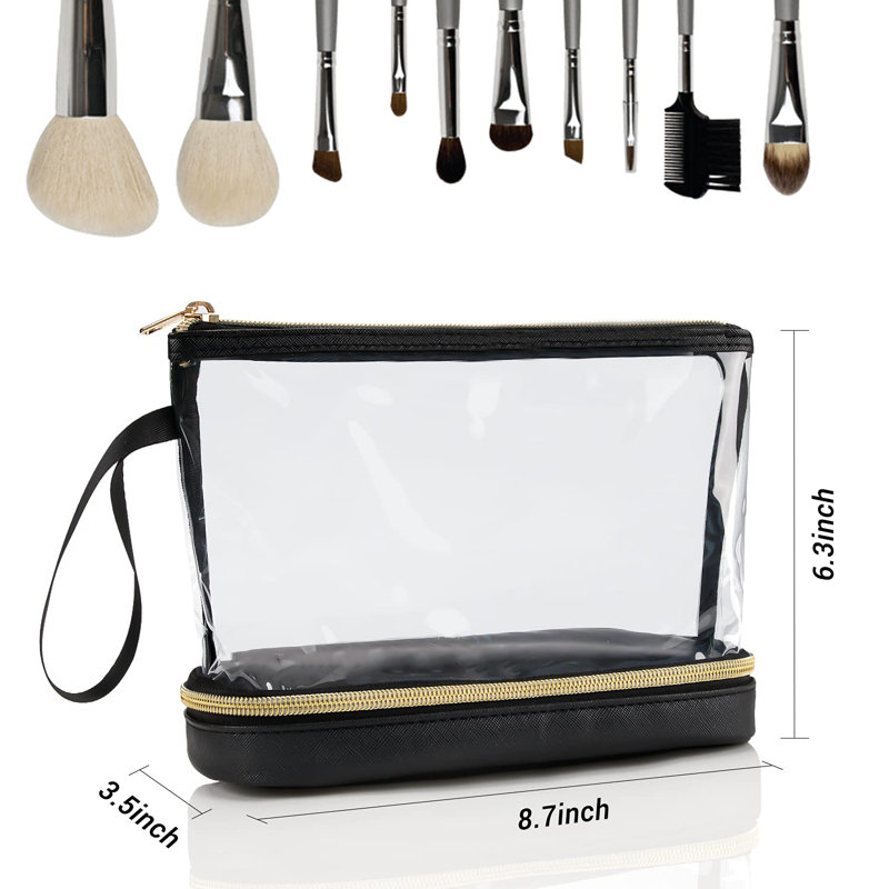 Trousse de maquillage de voyage, trousse de maquillage transparente pour trousse de maquillage, sac à main étanche