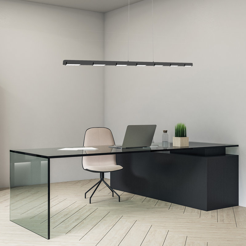 Ayeh 11 - Light LED Kitchen Island Pendant, Black