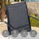 4-Person Patio Dining Set with Square Metal Dining Table and Stackable Textilene Armrest Chairs