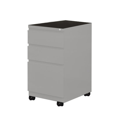 15'' Wide 3 -Drawer Mobile File Cabinet