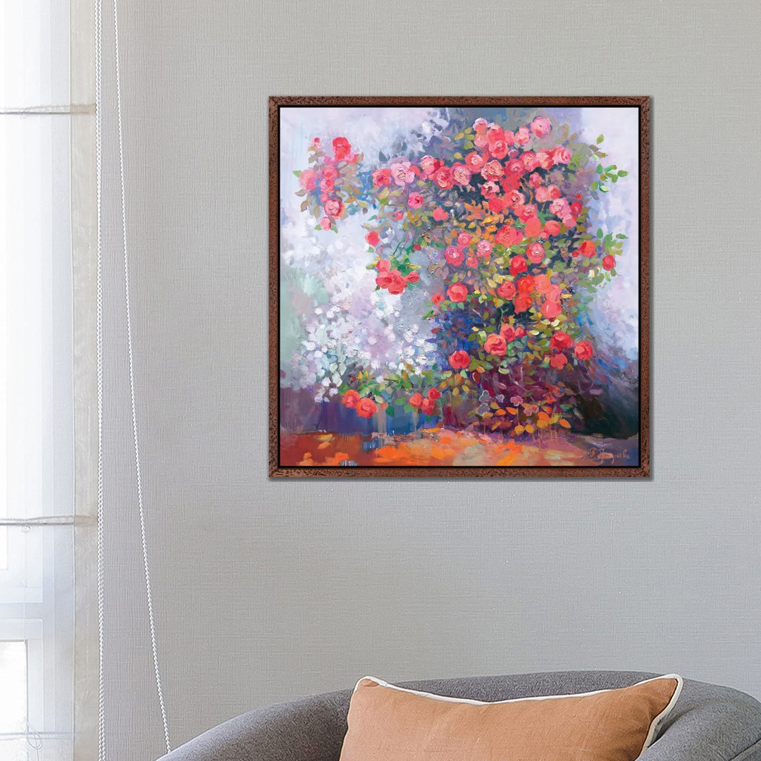 Scharlachrote Rosen von Anastasiia Grygorieva - Galerie-verpackte Leinwand Giclée