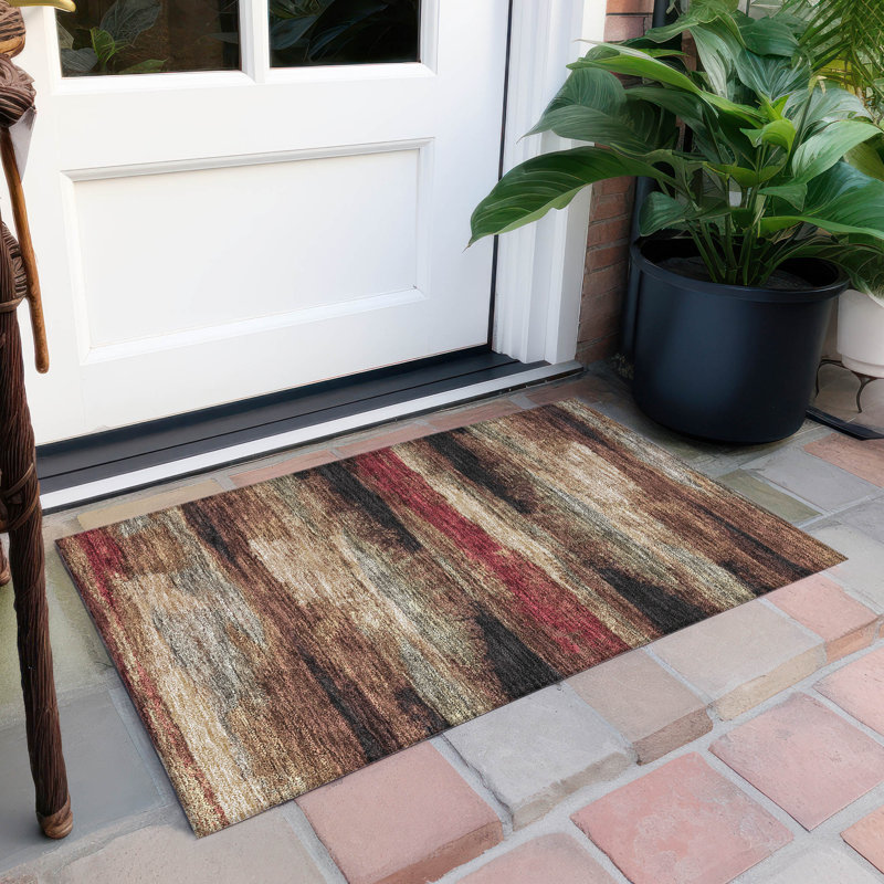 Tapis rectangulaire Aleighna avec envers antidérapant, Rectangle 1'8" x 2'6"