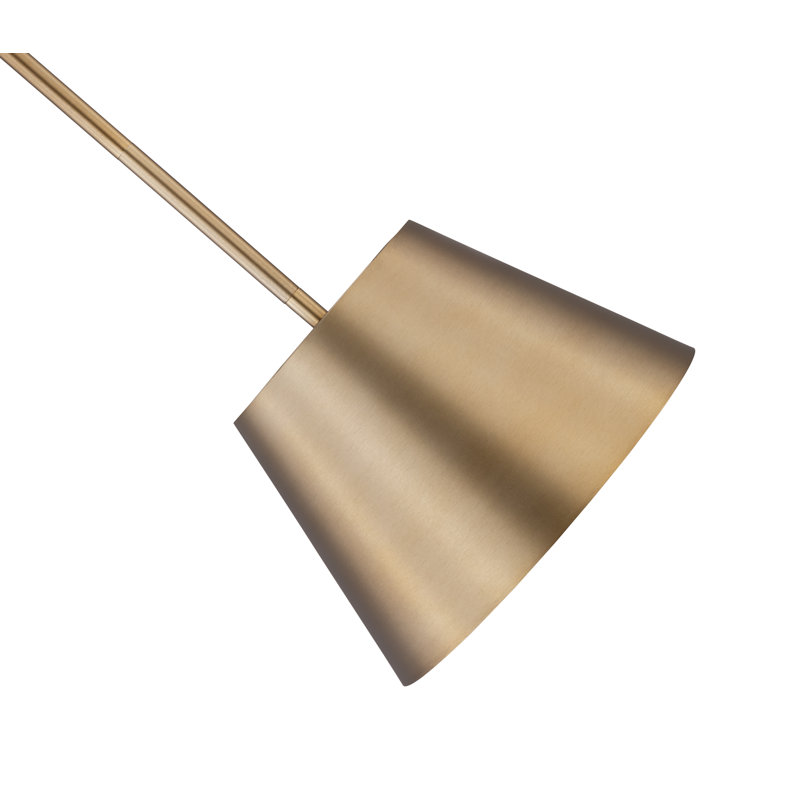 Luminaire suspendu à 1 lumière Wolleik, Or moderne, H 90,5 po x l 12 po x P 12 po