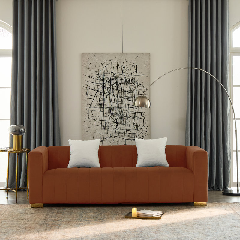 Canapé Mordecai, H 26,7 po x l 87 po x P 33,8 po, Brun