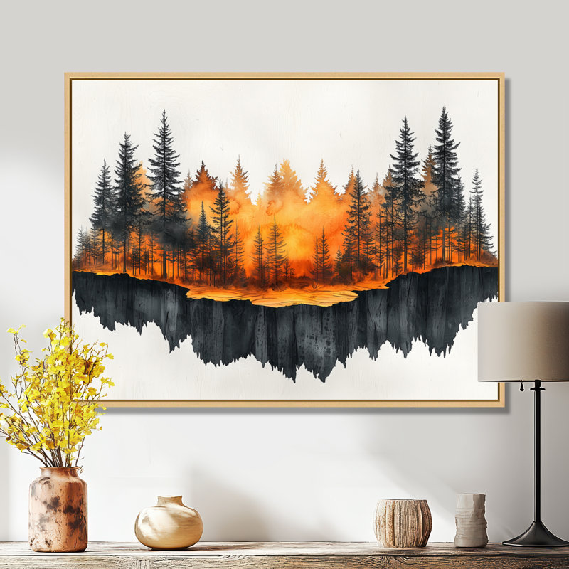 Glenice - Landscapes Canvas Art Print, H 34 po x l 44 po, Avec cadre, Blanc