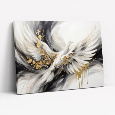 "Gallery Wrap", art mural sur toile pour le salon, la chambre à coucher, le bureau ou le vestibule - décoration murale décorative avec colombe blanche